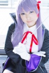 aji bb_(fate/extra_ccc) blouse cosplay fate/extra_ccc fate/series gloves hair_ribbons miniskirt overcoat purple_hair ribbon_tie skirt twintails wand rating:Safe score:0 user:pixymisa