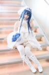 blue_hair boots cosplay dress kai_(ii) love_live!_school_idol_project sonoda_umi thighhighs tiara white_legwear zettai_ryouiki rating:Safe score:1 user:nil!
