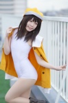 bakemonogatari boots cosplay hat jacket mashiro_ayaki pantyhose school_swimsuit sengoku_nadeko sheer_legwear swimsuit rating:Safe score:2 user:nil!
