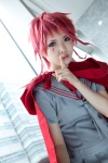 cape cosplay pleated_skirt red_hair ruiko saki_kano school_uniform skirt zone-00 rating:Safe score:0 user:pixymisa