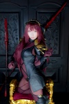 bodysuit bra cosplay fate/grand_order panties purple_hair saku scathach_(fate/grand_order) shadow_queen spear rating:Safe score:0 user:nil!