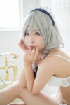 bathroom bathtub birth_(ii) bra cosplay hairband izayoi_sakuya na-san panties silver_hair touhou twin_braids rating:Safe score:4 user:nil!