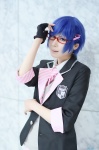 ame blazer blue_hair cosplay crossplay dress_shirt glasses one_glove school_uniform sweater_vest tagme_character tagme_series rating:Safe score:0 user:nil!