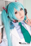 aqua_hair blouse cosplay hatsune_miku headset jacket saku tie twintails vocaloid rating:Safe score:1 user:nil!