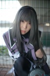 akemi_homura black_legwear blouse cosplay hairband mashiro_ayaki pantyhose pleated_skirt puella_magi_madoka_magica skirt rating:Safe score:0 user:nil!