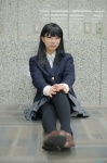 black_legwear blazer blouse bowtie cosplay glasses haikyuu!! pantyhose pleated_skirt shimizu_kiyoko skirt sweater takanashi_maui rating:Safe score:0 user:pixymisa