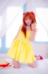 bed choker cosplay dress hair_pods mashiro_yuki neon_genesis_evangelion pantyhose red_hair sheer_legwear soryu_asuka_langley twintails rating:Safe score:0 user:nil!