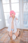 barefoot cleavage cosplay dress_shirt mike momo_velia_deviluke open_clothes panties pink_hair shinkon_keikaku tail to_love-ru rating:Safe score:1 user:nil!