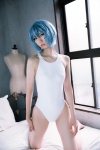 ayanami_rei bed blue_hair cosplay mike neon_genesis_evangelion one-piece_swimsuit rebuild_of_evangelion swimsuit rating:Safe score:0 user:nil!