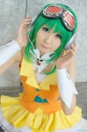 corset cosplay garter goggles green_hair gumi headset miniskirt miyuu skirt vest vocaloid rating:Safe score:0 user:nil!