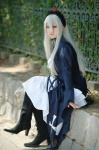 boots cosplay dress hairband jacket kokuchou_mizuyo rozen_maiden silver_hair suigintou rating:Safe score:0 user:nil!