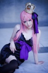 bow cleavage cosplay crown dress hair_ribbons megurine_luka pink_hair sleeveless thighhighs usagi vocaloid world_is_mine_(vocaloid) zettai_ryouiki rating:Safe score:3 user:pixymisa