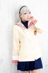 clannad cosplay hairband ibara pleated_skirt sakagami_tomoyo school_uniform silver_hair skirt rating:Safe score:2 user:pixymisa