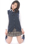 blouse costume kneesocks pleated_skirt sakamoto_rion school_uniform skirt sweater_vest rating:Safe score:0 user:nil!