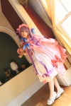 amatsuka_miyu cosplay dress hat patchouli_knowledge purple_hair robe stuffed_animal teddy_bear thighhighs touhou rating:Safe score:0 user:nil!