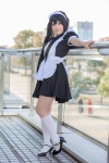 apron bowtie cosplay headband kneesocks k-on! maid maid_uniform nakano_azusa twintails yurakonnbu rating:Safe score:1 user:pixymisa