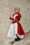 blonde_hair boots braid cosplay detached_sleeves dress fate/series fate/stay_night kamui_arisa red_moon saber rating:Safe score:0 user:nil!