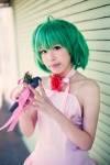 ahoge cosplay dress green_hair kiharu macross macross_frontier microphone ranka_lee rating:Safe score:0 user:nil!