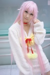 choker cosplay heterochromia k neko_(k) pantyhose pink_hair seri sheer_legwear sweater rating:Safe score:0 user:nil!