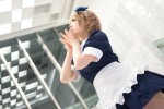 apron blonde_hair cosplay dress hairband kooki original waitress waitress_uniform rating:Safe score:0 user:nil!