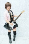 blouse boots bra cosplay guitar haru_(iii) headphones meiko miniskirt petticoat skirt thighhighs tie vocaloid zettai_ryouiki rating:Safe score:1 user:pixymisa