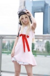 bakemonogatari cosplay dress dress_lift goggles helmet oshino_shinobu sakuya_mikoto rating:Safe score:0 user:nil!