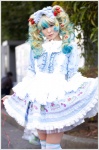 apron asami_uki cosplay dress hairbow multi-colored_hair nia_teppelin striped tengen_toppa_gurren-lagann thighhighs twintails zettai_ryouiki rating:Safe score:0 user:pixymisa