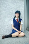 ano_hi_mita_hana_no_namae_wo_bokutachi_wa_mada_shiranai blouse blue_hair cosplay glasses kneesocks mumu pleated_skirt school_uniform skirt tie tsurumi_chiriko vest rating:Safe score:1 user:nil!