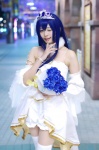 blue_hair cosplay dress kai_(ii) love_live!_school_idol_project sonoda_umi thighhighs tiara white_legwear zettai_ryouiki rating:Safe score:0 user:nil!