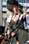 bodysuit broom choker cosplay dress glasses hiruda_reia looking_over_glasses shining_wind twin_braids witch_hat yuzuen_midori rating:Safe score:0 user:pixymisa