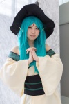aqua_eyes aqua_hair cosplay hana_(ii) magi:_the_labyrinth_of_magic robe witch_hat yamuraiha_(magi) rating:Safe score:0 user:pixymisa