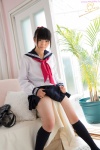 bag couch izumi_hiyori kneesocks pleated_skirt ponytail sailor_uniform school_uniform shirt shoes skirt undressing rating:Questionable score:3 user:zopo
