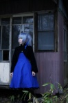 cosplay darker_than_black dress jacket pantyhose ponytail radori silver_hair yin rating:Safe score:0 user:nil!