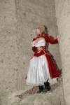 blonde_hair boots braid cosplay detached_sleeves dress fate/series fate/stay_night kamui_arisa red_moon saber rating:Safe score:0 user:nil!