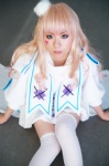 blonde_hair cape cosplay dress macross macross_frontier sheryl_nome thighhighs yuuki_tsukiru zettai_ryouiki rating:Safe score:0 user:nil!