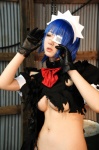apron blue_hair cleavage cosplay dress eyepatch gloves hairband ikkitousen kibashi maid maid_uniform panties ryomou_shimei torn_clothes underboob rating:Safe score:6 user:nil!