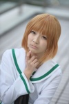 blonde_hair blouse cosplay girls_und_panzer nishizumi_miho scarf school_uniform takanashi_maui rating:Safe score:0 user:pixymisa