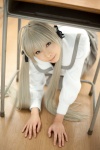 cosplay kanda_midori kasugano_sora pleated_skirt sailor_uniform school_uniform skirt twintails white_hair yosuga_no_sora rating:Safe score:1 user:nil!