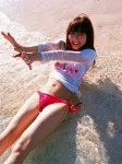 beach bikini hello ocean see-through side-tie_bikini sugimoto_yumi swimsuit tshirt wet rating:Safe score:0 user:nil!