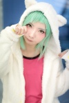 aqua_hair cat_food_(vocaloid) cosplay gray_legwear hatsune_miku hoodie mineo_kana tank_top vocaloid rating:Safe score:0 user:nil!