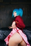 ass blazer blue_hair cosplay ikkitousen kibashi panties pleated_skirt ryofu_housen school_uniform skirt twintails rating:Safe score:6 user:nil!