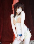 anzu_sayuri bikini cleavage g_idol shorts shorts_pull side-tie_bikini swimsuit rating:Safe score:1 user:nil!