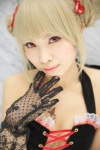 blonde_hair cleavage cosplay dress gloves hairbows original twin_buns uri rating:Safe score:3 user:nil!