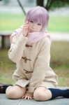 coat cosplay glasses hayase_ami kneesocks nagato_yuki pantyhose pleated_skirt purple_hair scarf school_uniform skirt suzumiya_haruhi_no_yuuutsu rating:Safe score:5 user:nil!