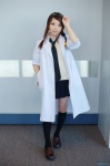 blouse cosplay glasses kneesocks lab_coat original pleated_skirt school_uniform skirt sweater tie twin_braids yuuni rating:Safe score:2 user:nil!