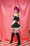 ahoge apron cosplay crossplay curo dress hairband maid maid_uniform purple_hair shounen_maid_curo-kun thighhighs ugino_kagami zettai_ryouiki rating:Safe score:2 user:nil!