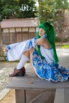 cosplay detached_sleeves green_hair kochiya_sanae lenfried miniskirt skirt socks touhou rating:Safe score:1 user:nil!