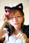 animal_ears apron cat_ears costume glasses maid maid_uniform maya rating:Safe score:2 user:nil!