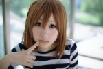 cosplay hirasawa_yui k-on! shiina_haru tshirt twin_braids rating:Safe score:1 user:nil!