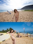 anzu_sayuri beach bikini caution_sweet ocean surfboard swimsuit rating:Safe score:0 user:nil!